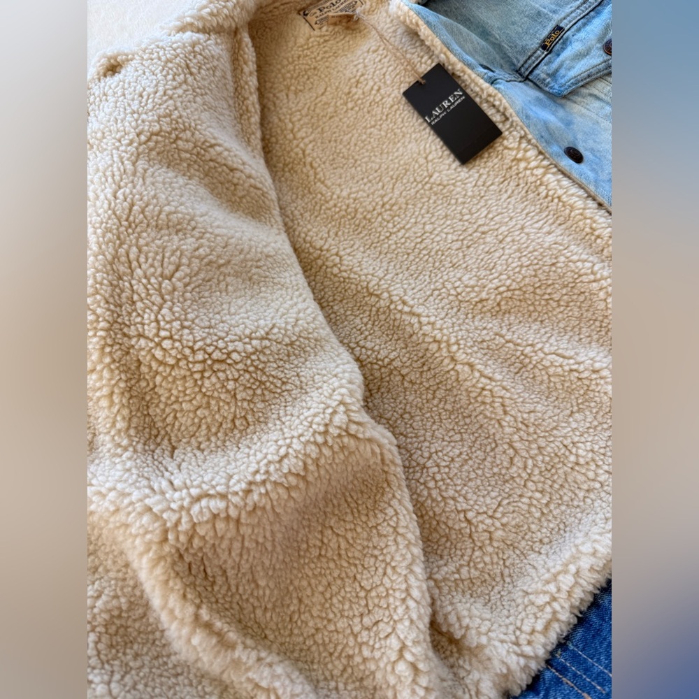Polo by Ralph Lauren Beige Shearling Jacket - Picture 11 of 14